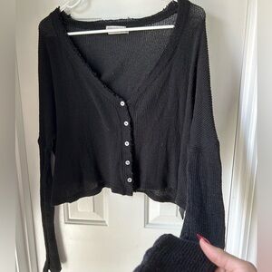 Urban Outfitters Black Button-Down Sweater, Size XS